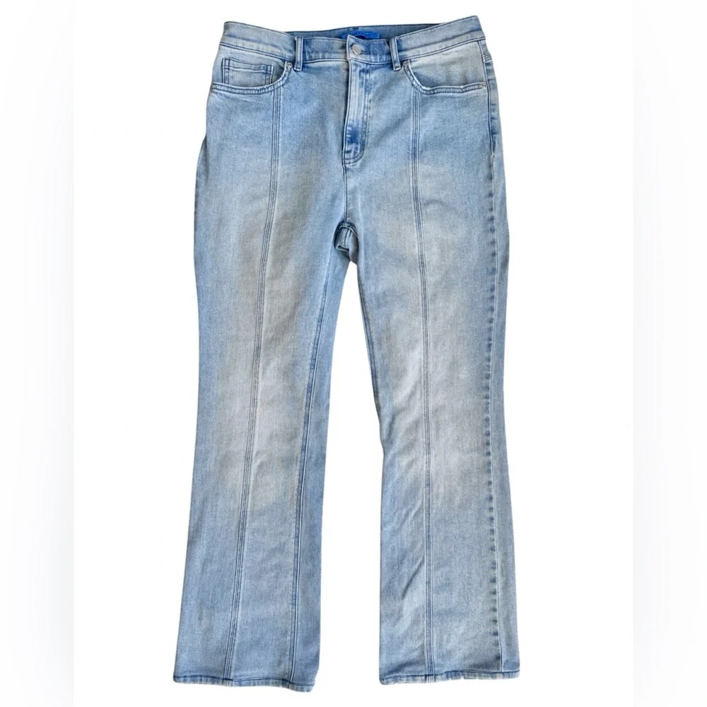 J McLaughlin Clearwater Jeans Womens 10 Lt Blue Pintuck Bootcut High Rise